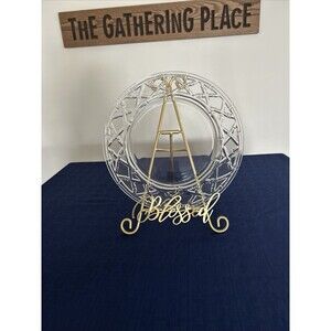 Tiffany & Co Crystal Bamboo Pattern 12 In Charger  Small Flaw Back See Pics